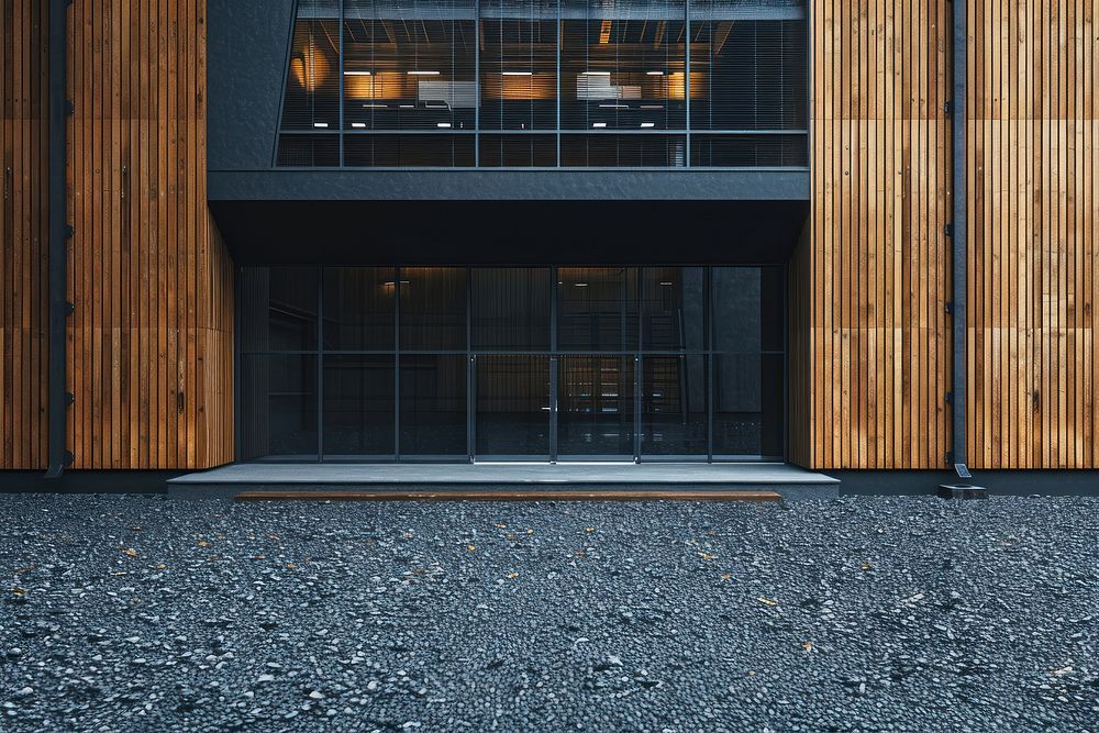 Photo of standalone warehouse building door architecture.