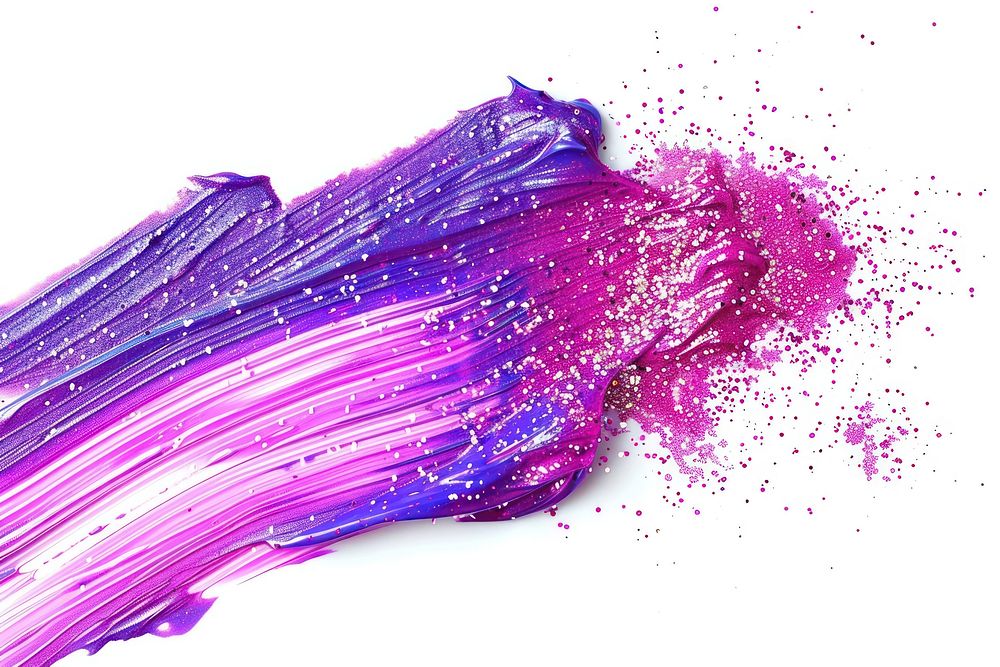 Violet brush strokes purple powder paper.