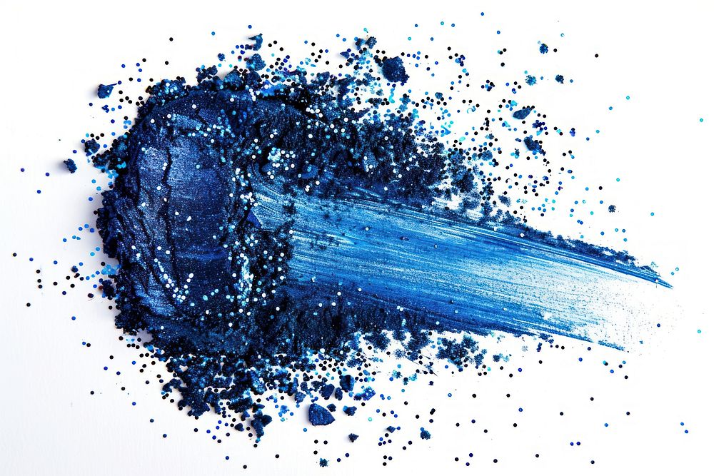 Dark blue brush strokes powder.