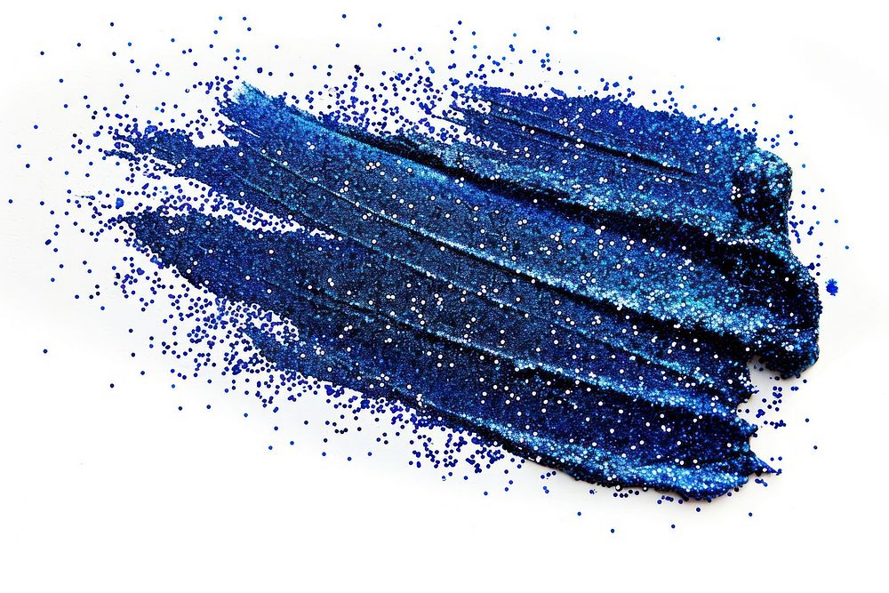 Dark blue brush strokes glitter powder animal.