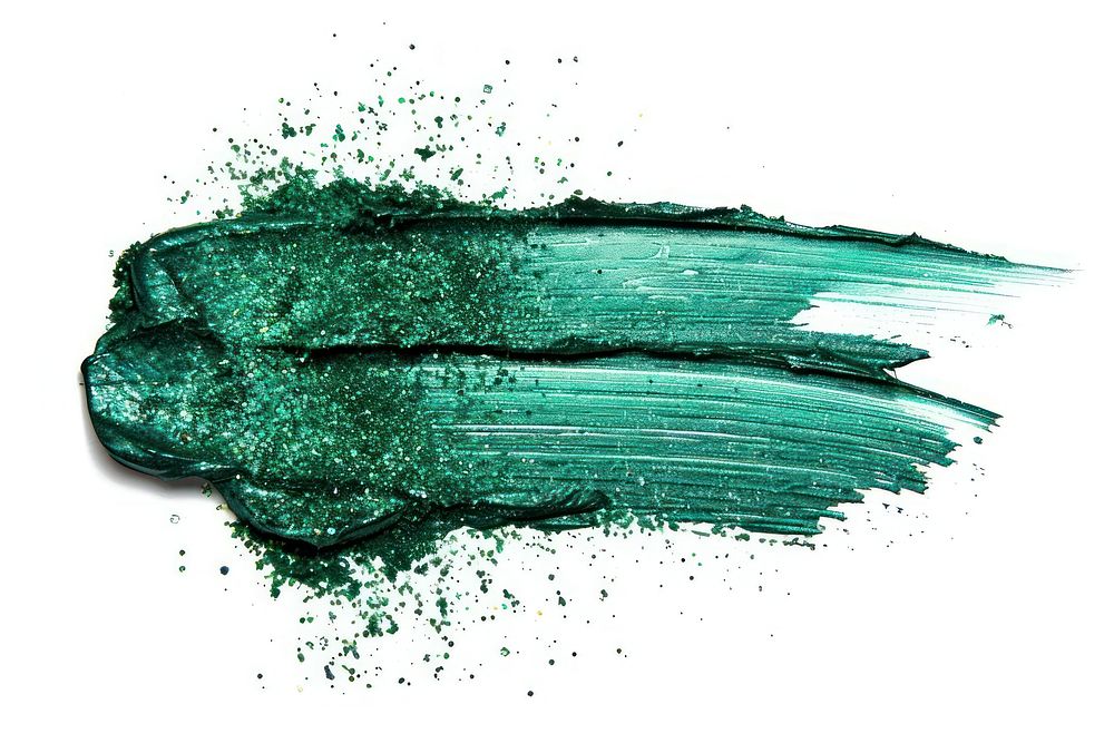 Dark green brush strokes powder paper.