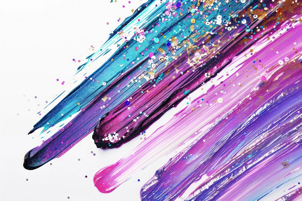 Funky brush strokes graphics painting purple.