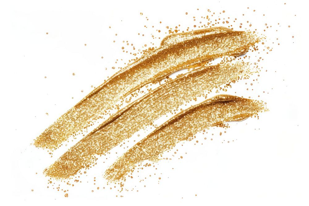 Gold brush strokes glitter produce pollen.