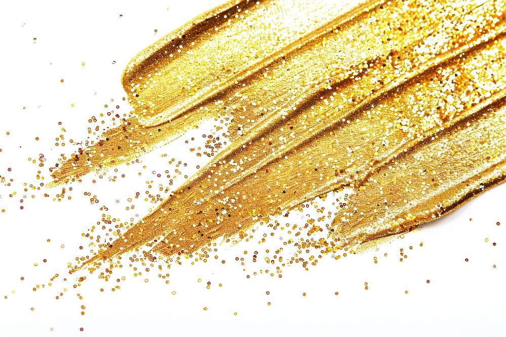 Gold brush strokes glitter.