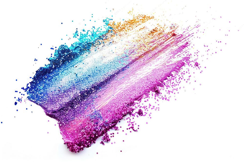 Gradient brush strokes glitter purple paint.