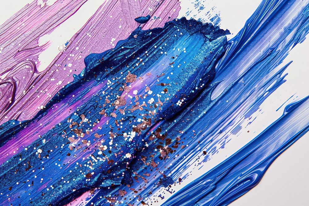 Navy blue brush strokes purple paper art.