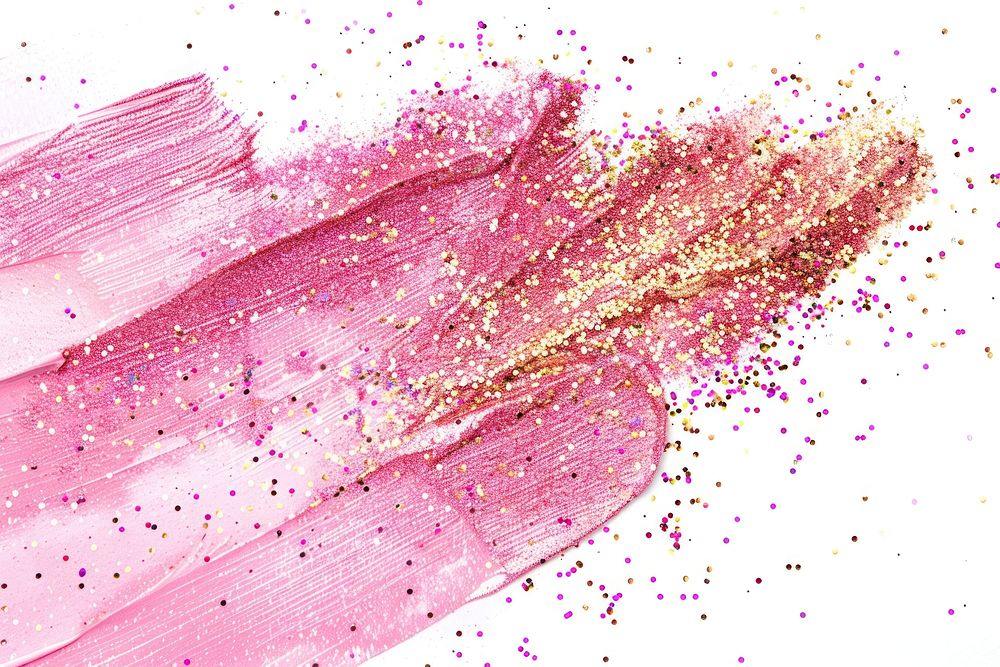 Pink gold brush strokes glitter wedding female.