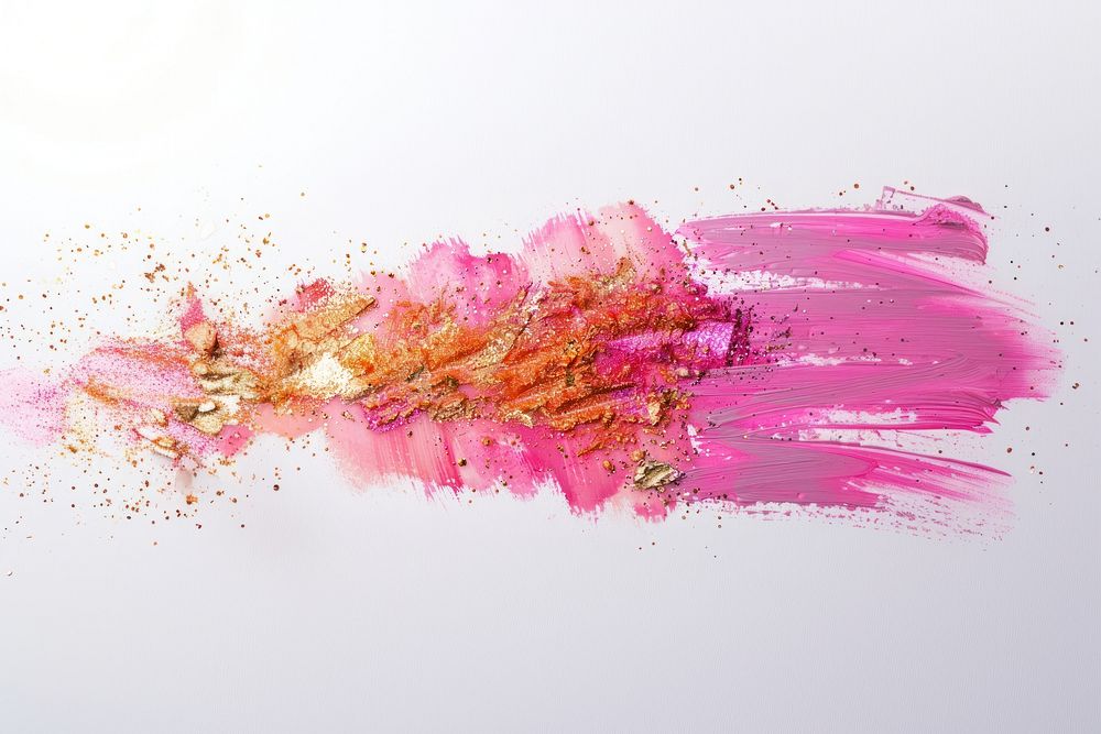 Pink gold brush strokes cosmetics lipstick blossom.