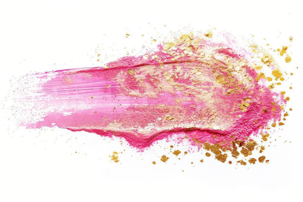 Pink gold brush strokes cosmetics powder animal.