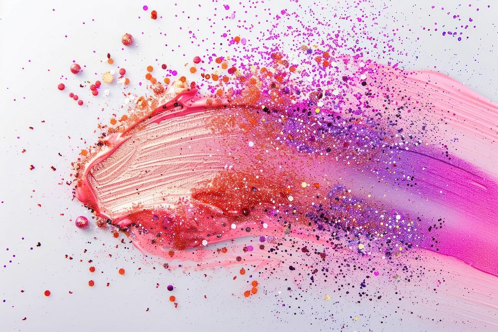 Pink pastel brush strokes cosmetics lipstick animal.