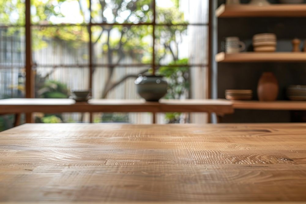 Wood counter japanese style furniture hardwood table.