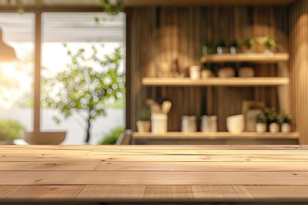 Wood counter japanese style furniture hardwood window.