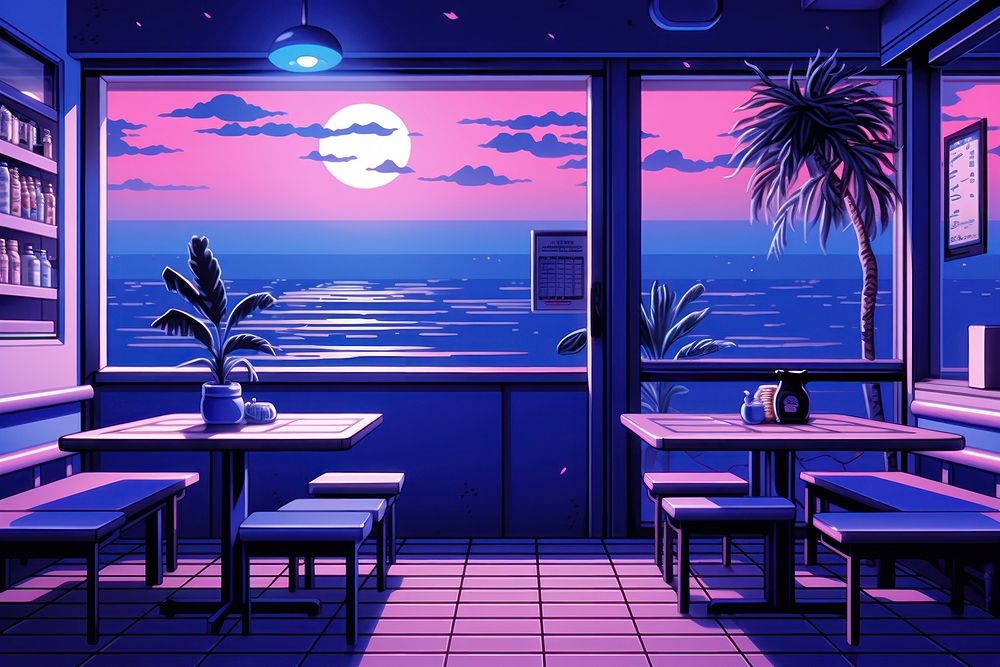 Restaurant restaurant furniture purple.
