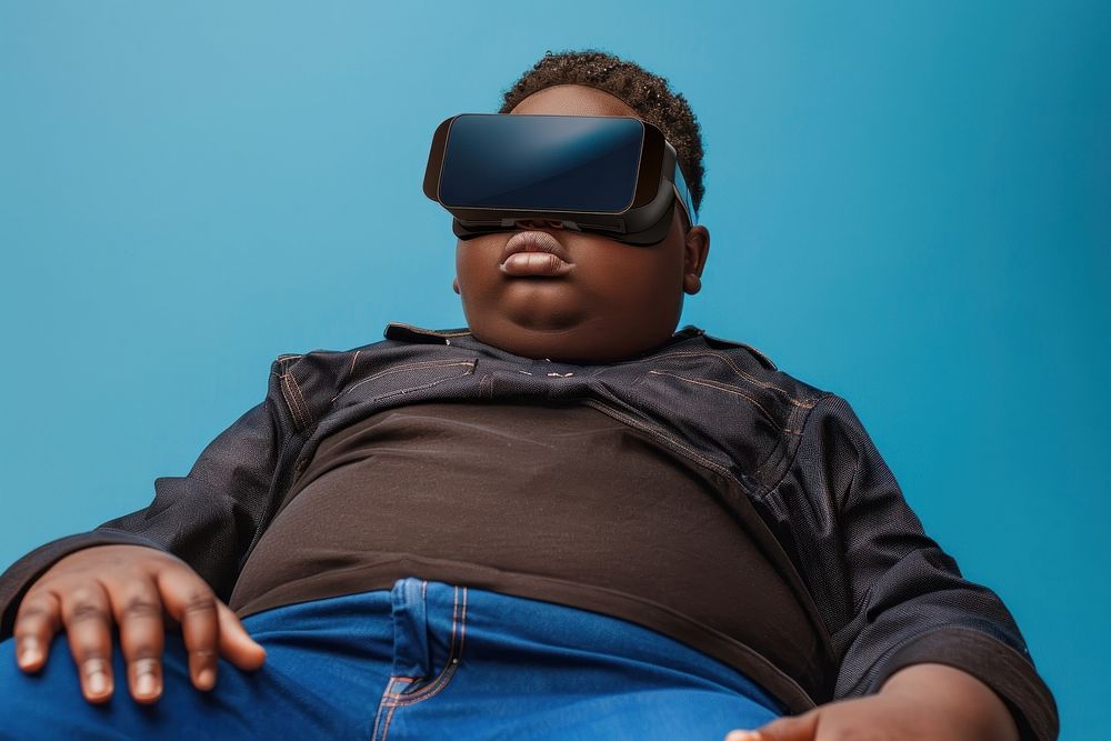 Boy wearing VR glasses portrait accessories photography.