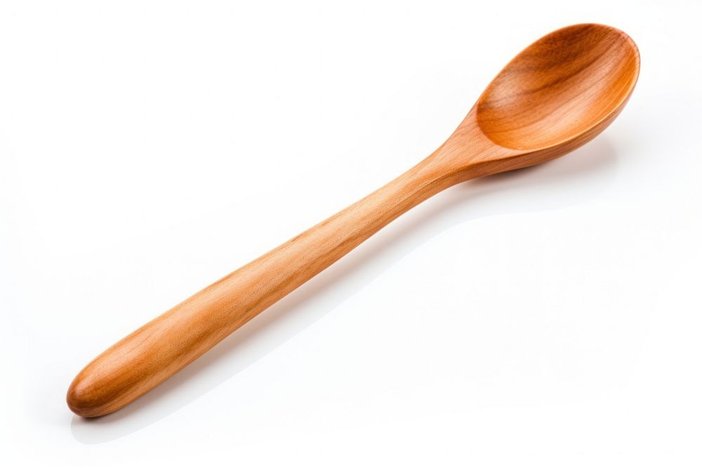 Wooden spoon white background silverware simplicity.