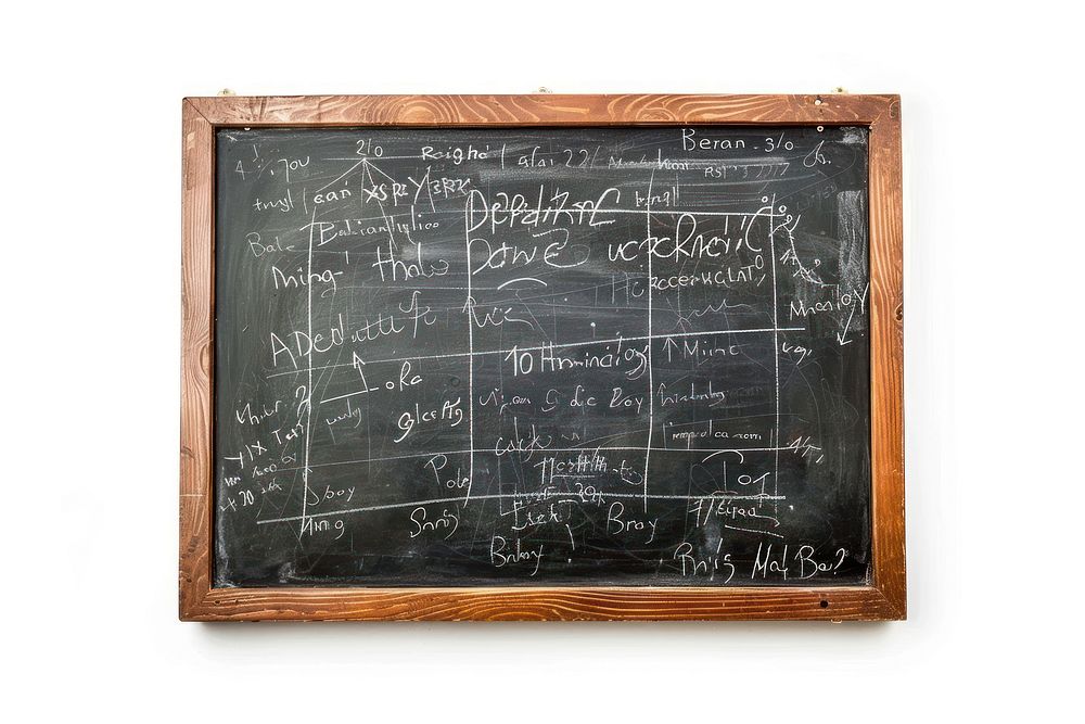 Blackboard with chalk scribbles backgrounds text white background.