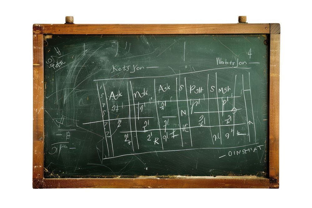 Blackboard with maths equation text intelligence architecture.