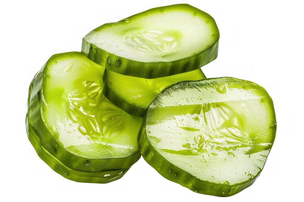 Cut up pickled cucumber vegetable plant food.