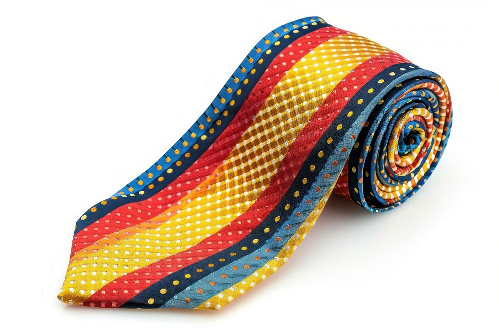 Colorful tie necktie white background accessories.