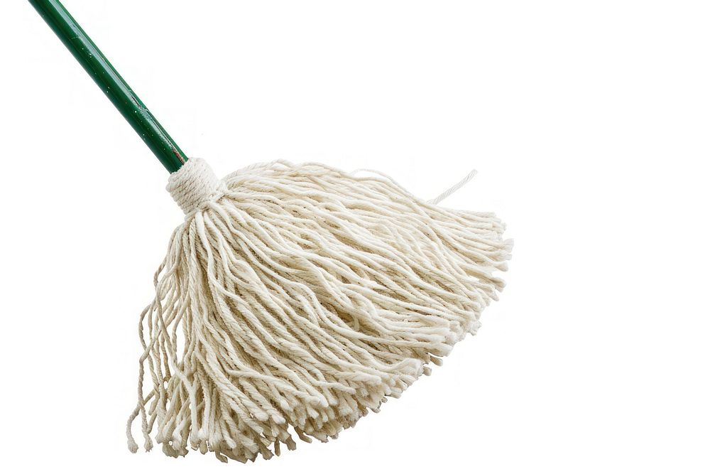 Floor mop white background cleanliness housework.