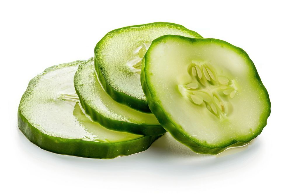 Sliced pickled cucumber vegetable plant food.