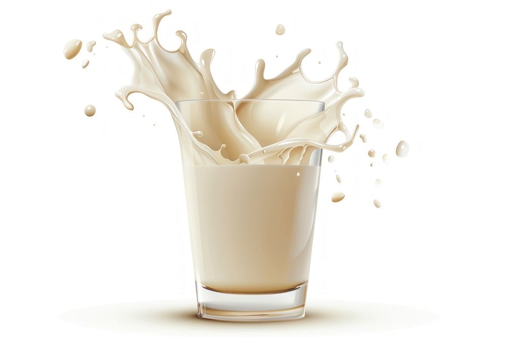 Warm class of milk dairy drink white background.