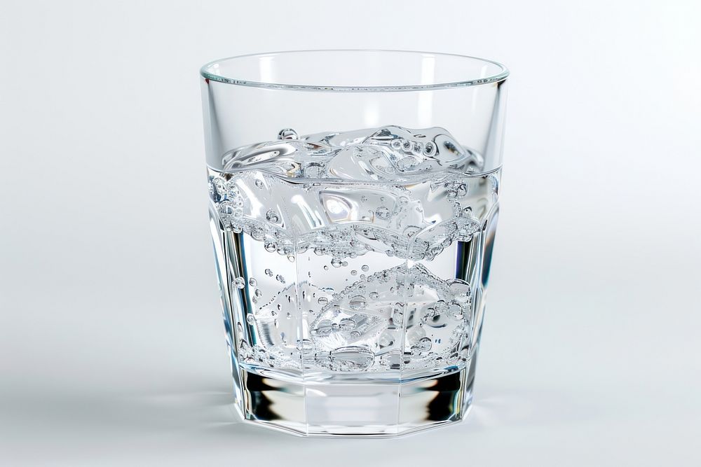 Warm glass of water drink white background refreshment.