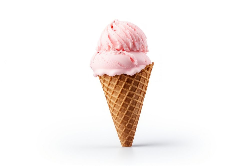 An icecream cone dessert food white background.