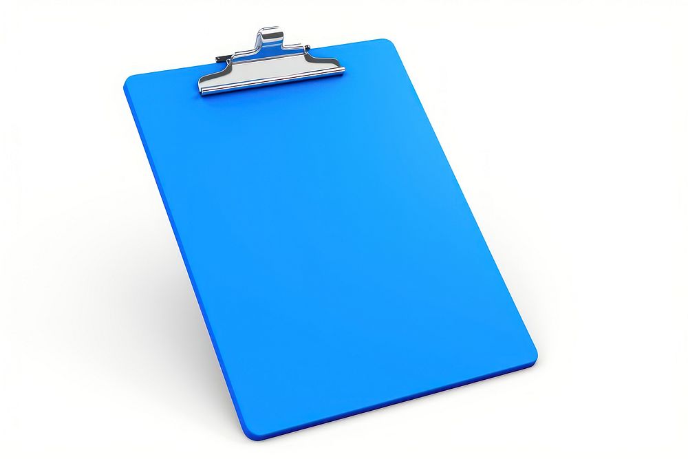 Blue clipboard white background blackboard rectangle.