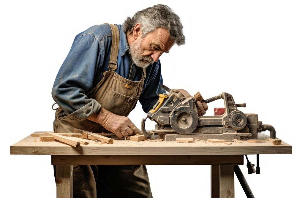 Carpenter working adult concentration craftsperson.