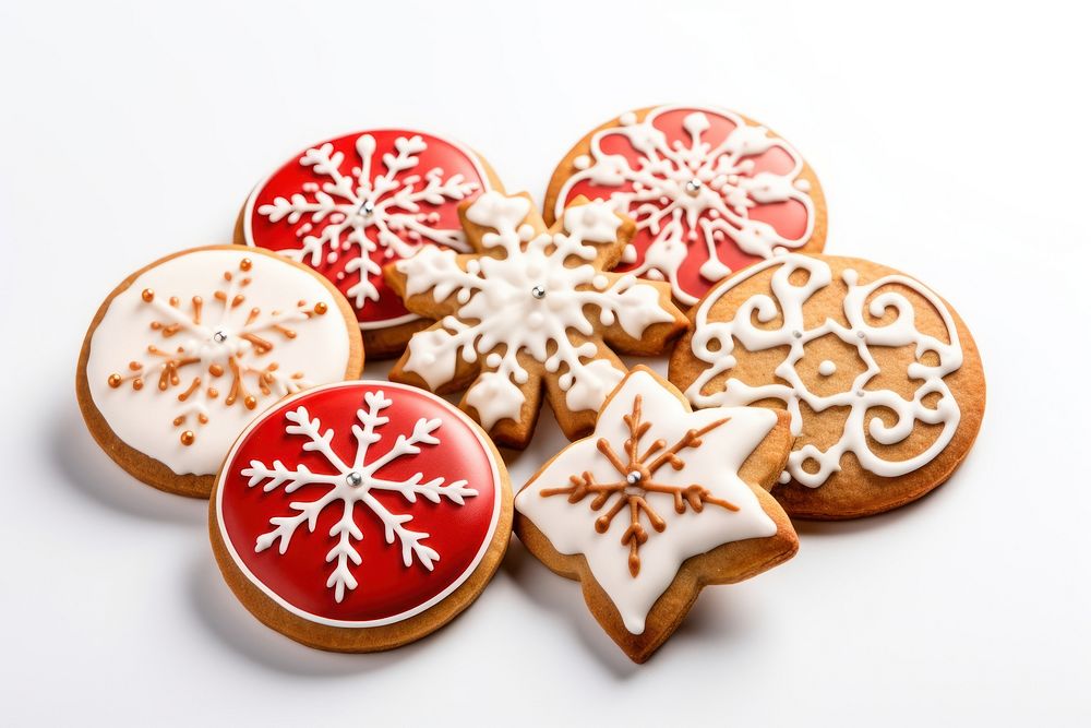 Christmas themed sugar cookies gingerbread dessert icing.