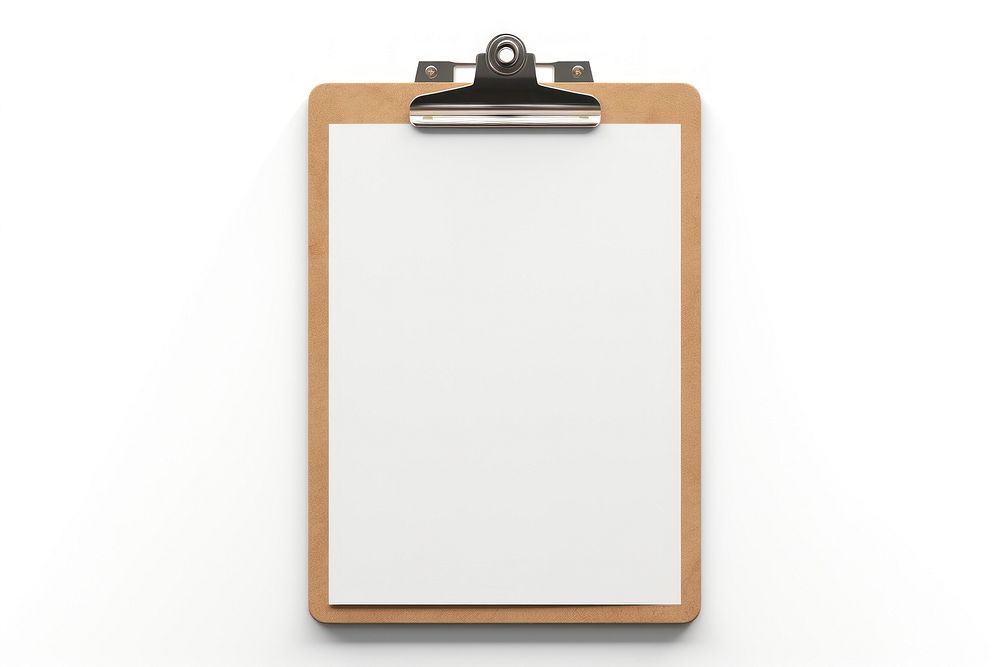 Clipboard with notepad white background rectangle document.