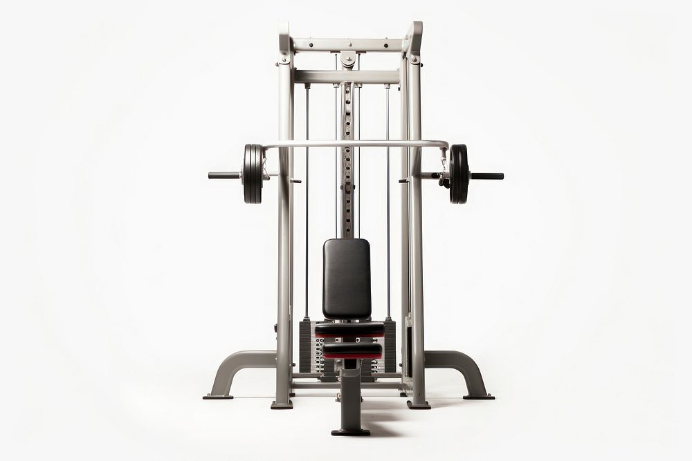 Crossfit machine sports gym white background.