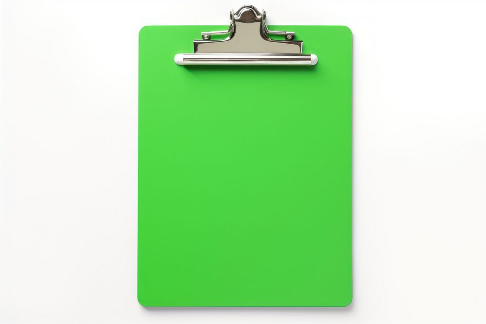 Green clipboard white background blackboard rectangle.