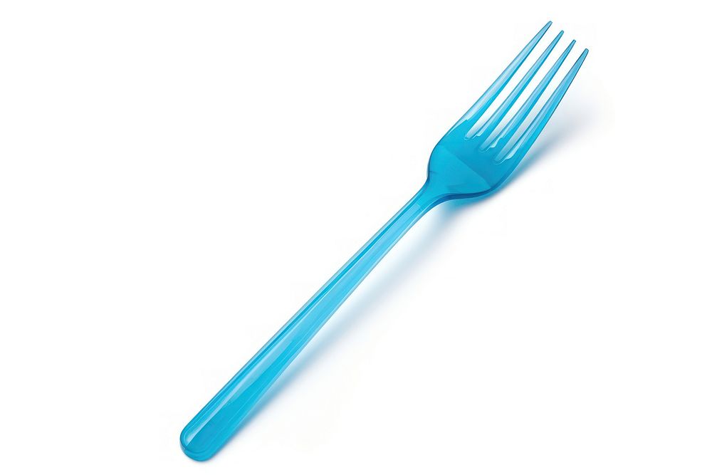 Plastic fork white background silverware toothbrush.