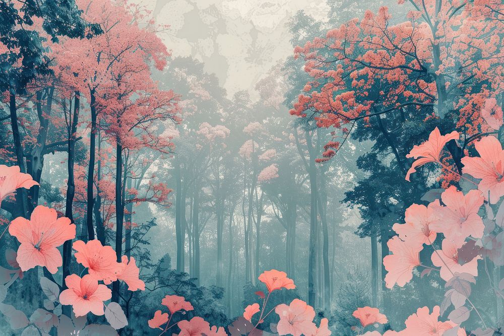 Forest flower backgrounds outdoors.