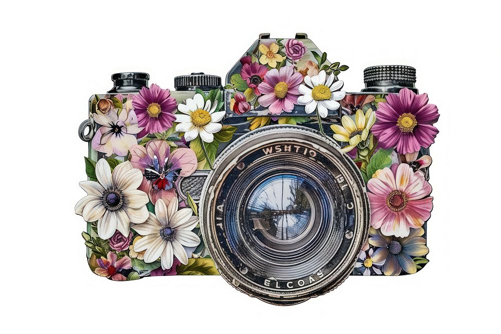 Flower Collage Camera flower camera pattern.