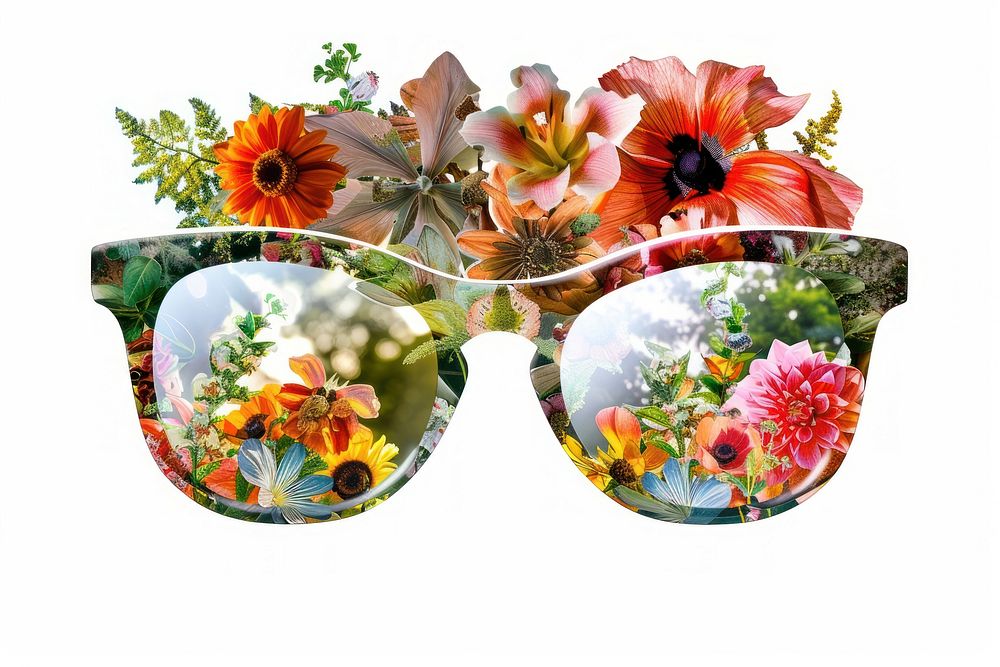 Sunglasses flower pattern plant.