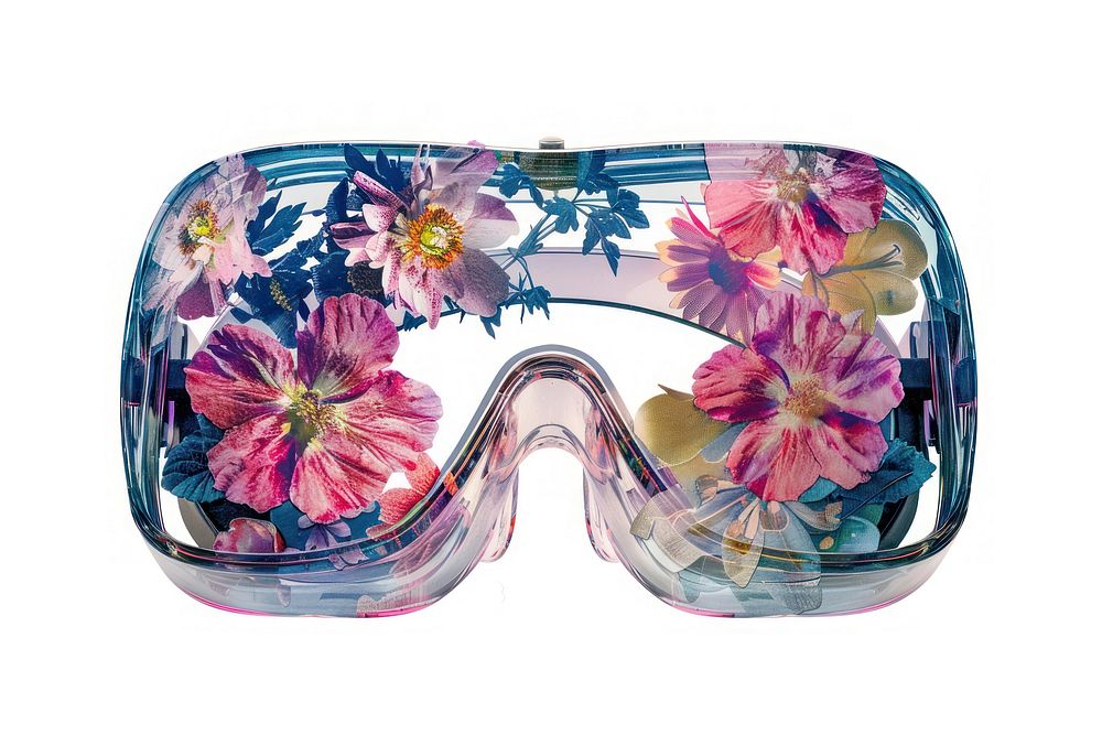 Flower Collage VR glasses flower transparent accessories.