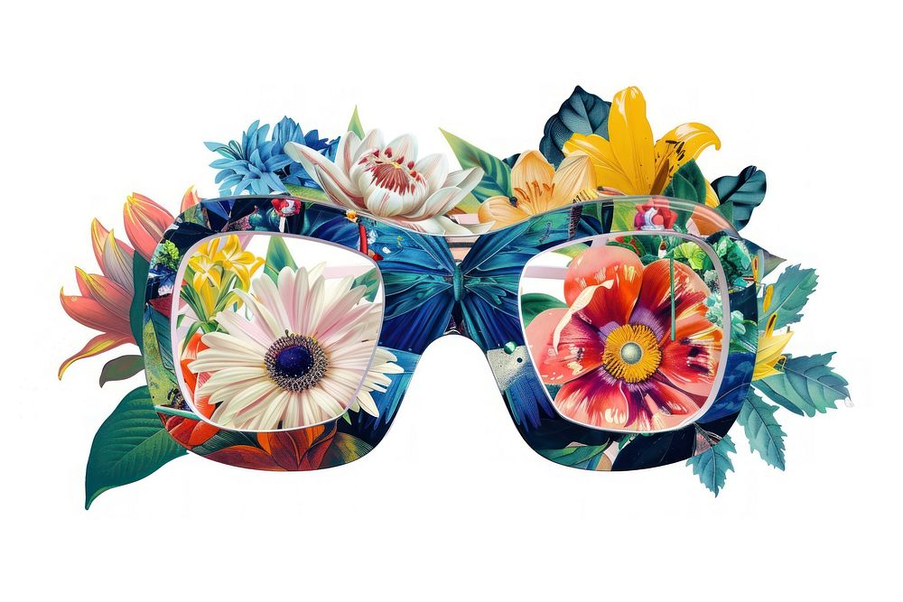Flower Collage VR glasses pattern flower sunglasses.
