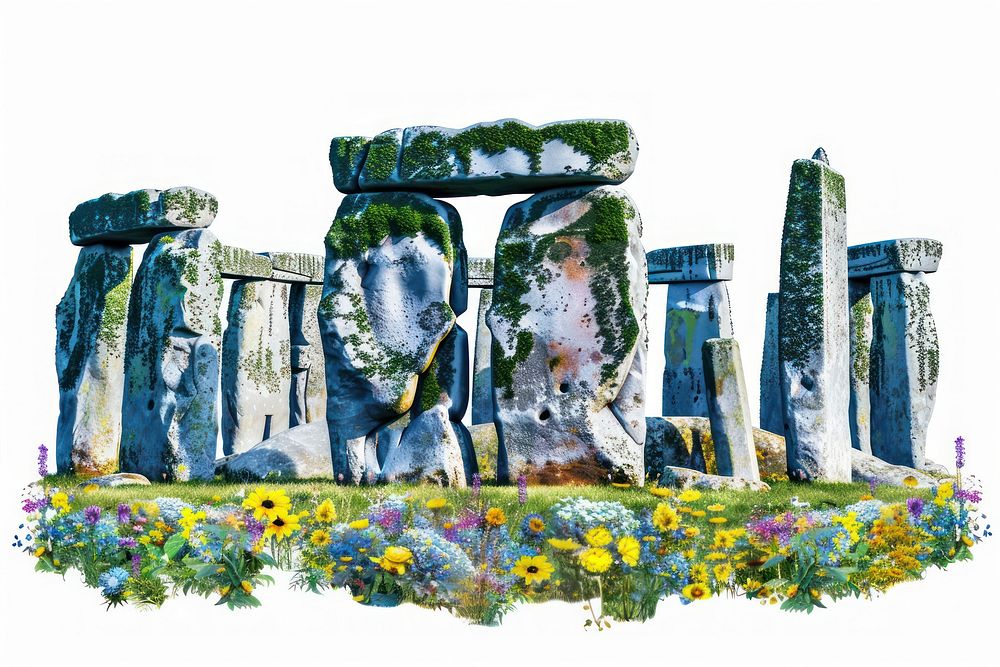 Stonehenge landmark flower architecture.
