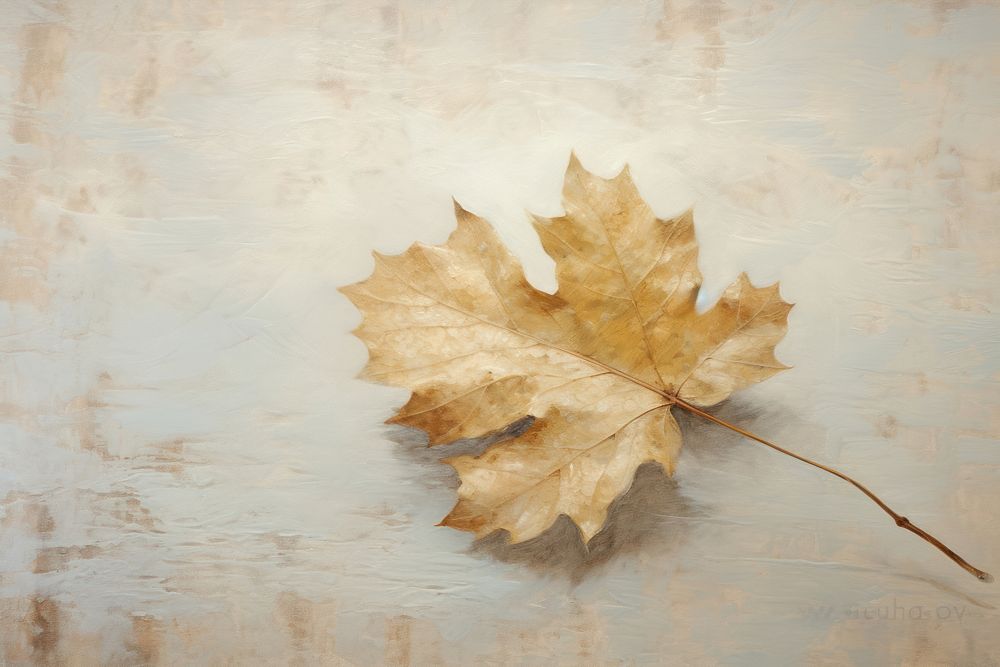 Close up on pale leaf backgrounds painting plant.