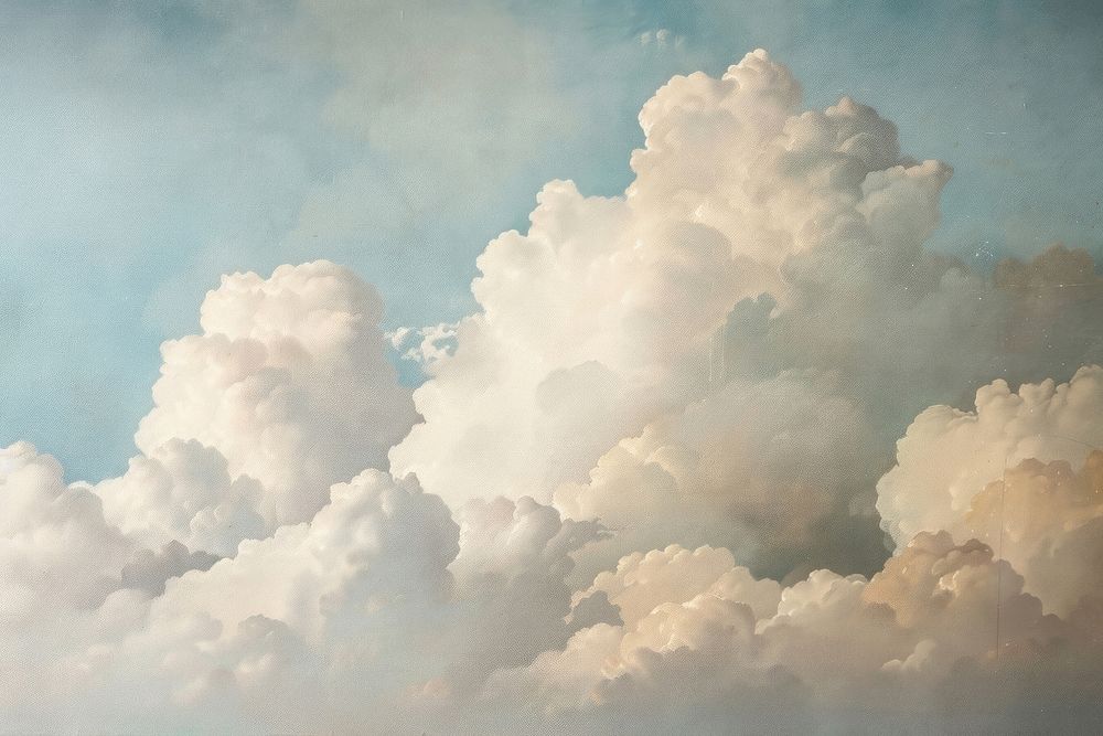 Close up on pale cloud sky backgrounds painting.
