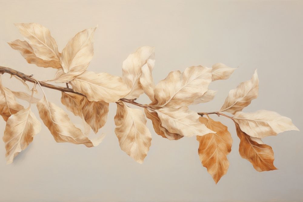 Close up on pale leaves painting plant leaf.