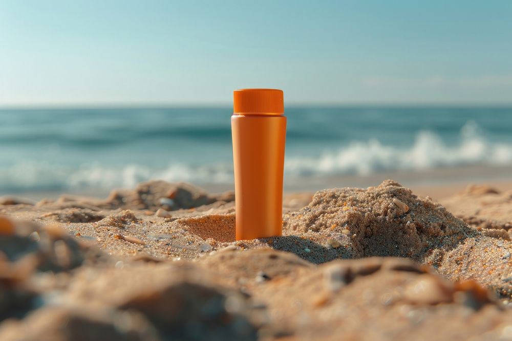 Blank sunscreen nature sea cylinder.