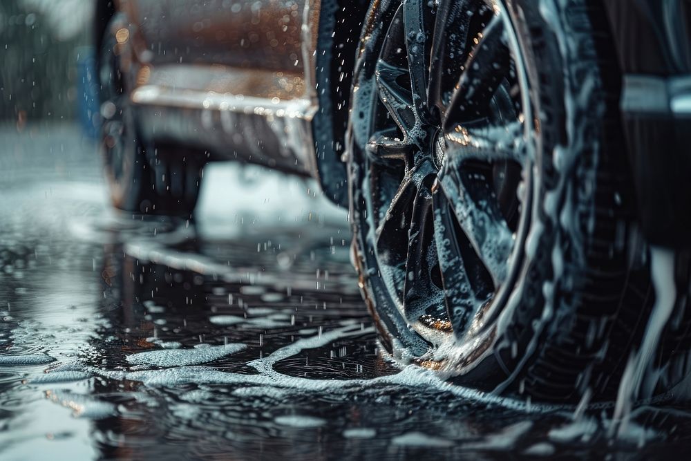 Washing car wheel transportation automobile machine.