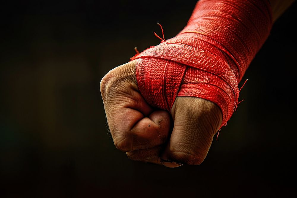 Hand finger boxing red.