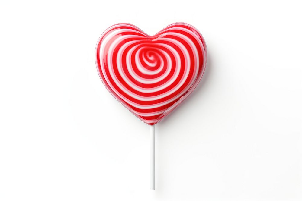 Heart-shaped lollipop confectionery candy heart.
