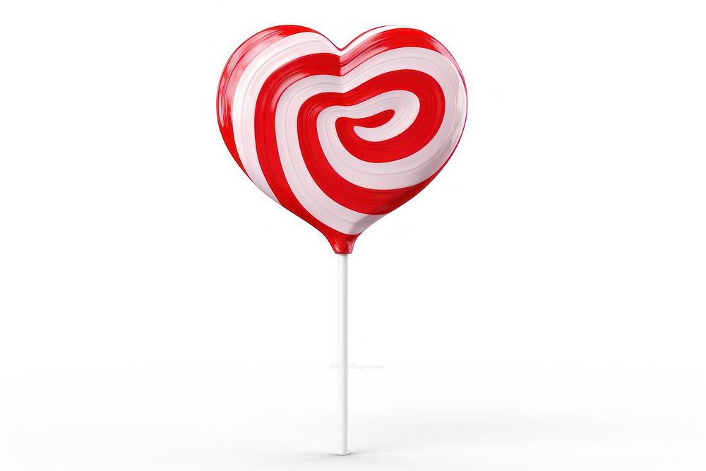 Heart-shaped lollipop confectionery candy heart.