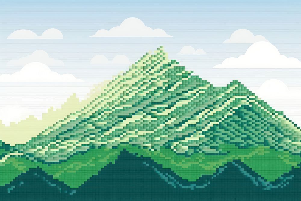 Cross stitch jungle landscape backgrounds mountain.